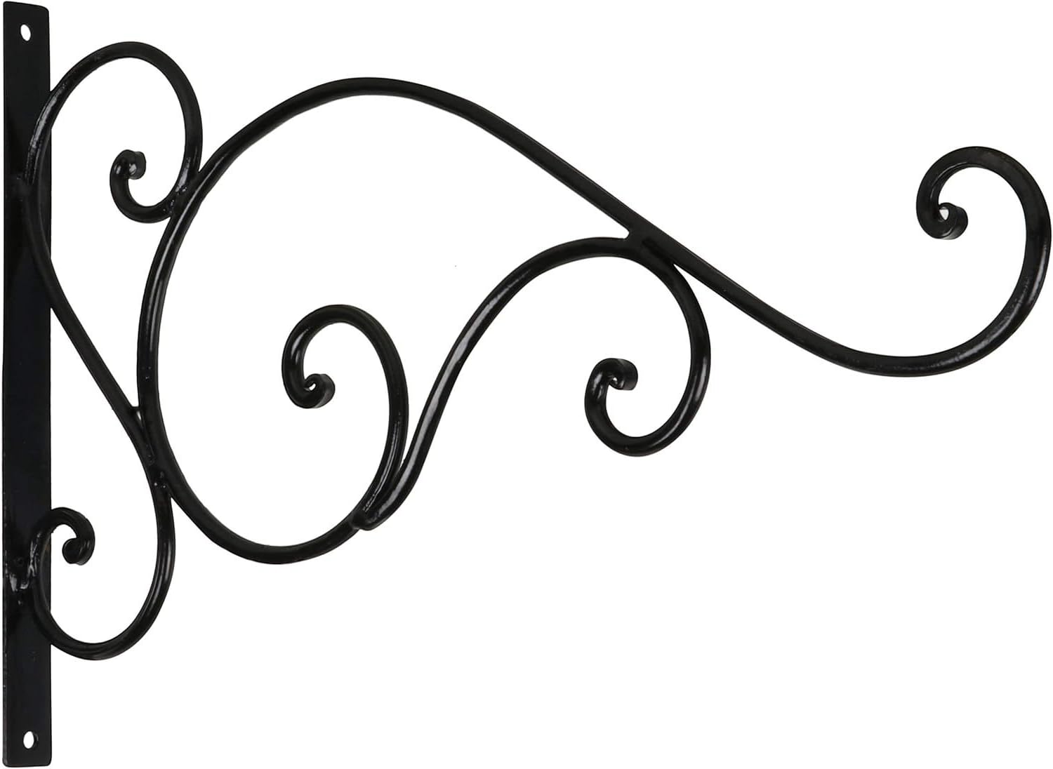 Wooden Decor Hub Wrought Iron Multipurpose Decorative Plant Hanger Brackets Wall Mounted Metal Plants Hangers Hanging Decorative Hooks Holder for Indoor and Outdoor (Black)-image-11