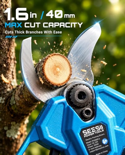 Image of SEESII 2-in-1 Pole Pruning Shears 1.6'' Cut, 20V Cordless, 4.9-9 ft Reach