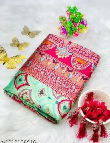 Generic green banarasi silk saree in art silk – image 2