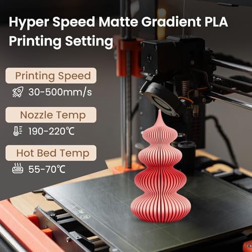 Image of ERYONE Matte Gradient Rainbow 3D Printer PLA Filament 1.75 + /- 0.03mm, HS Matte Multicolor High Speed Filament PLA 1KG(2.2LBS) Spool, Red Velvet(Red White)
