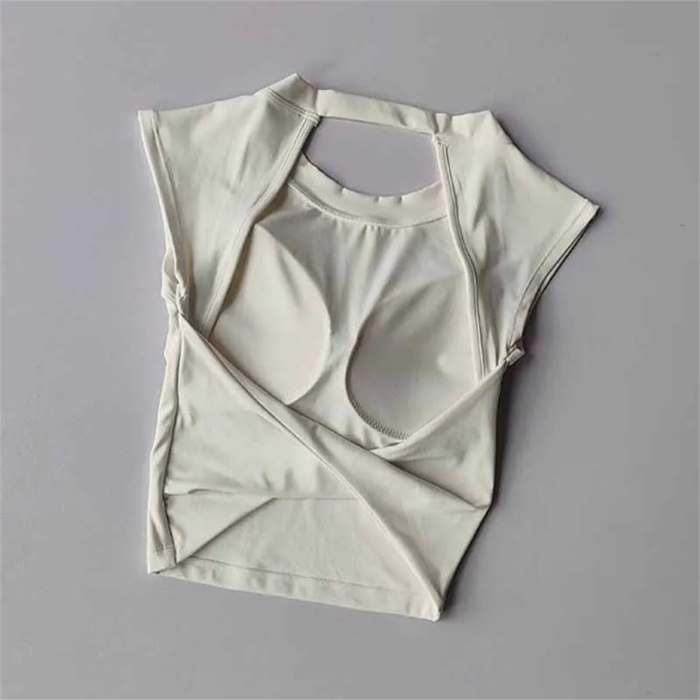 Women Fixed Chest Pad Backless Sports Vest Fitness Slimming Gym Top Yoga Tank Top Sports T-Shirt