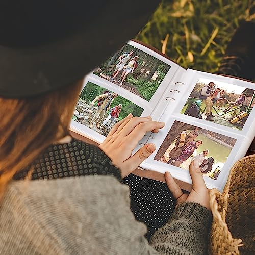 Photo-Album-4x6-200-Photos-Genuine-Leather-Photo-Albums-with-Writing-Space-with-30-Writing-Paper-Travel-Family-Wedding-Kids-Graduation-Ultrasound-Baby-Picture-Album-Scrapbook-Photo-AlbumLOVE