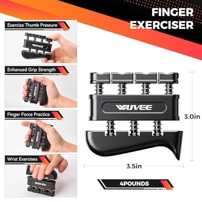 Grip Strength Trainer Kit (5 Pack) with Hand Grip Strengthener Electronic Counting, Forearm Strengthener, Finger Exerciser, Stress Relief Ball, and Forearm Workout Ring for Hand Therapy Forearm Strength Training