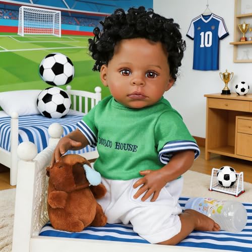 Muñeca Reborn Realista Niño Afroamericano 20 Pulgadas miniatura 5