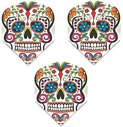 Art Attack 9 Pack Harrows Quadro Sugar Skull Day of The Dead 75 Micron Strong Standard Dart Flights