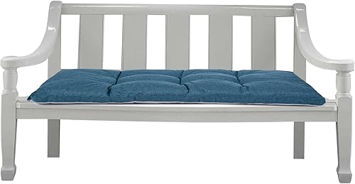 Miniatura 6 de SEKUMDAN Cojín de banco para silla de exterior, duradero, antideslizante, sobrellenado para porche, columpio, piano, sofá biplaza, muebles de