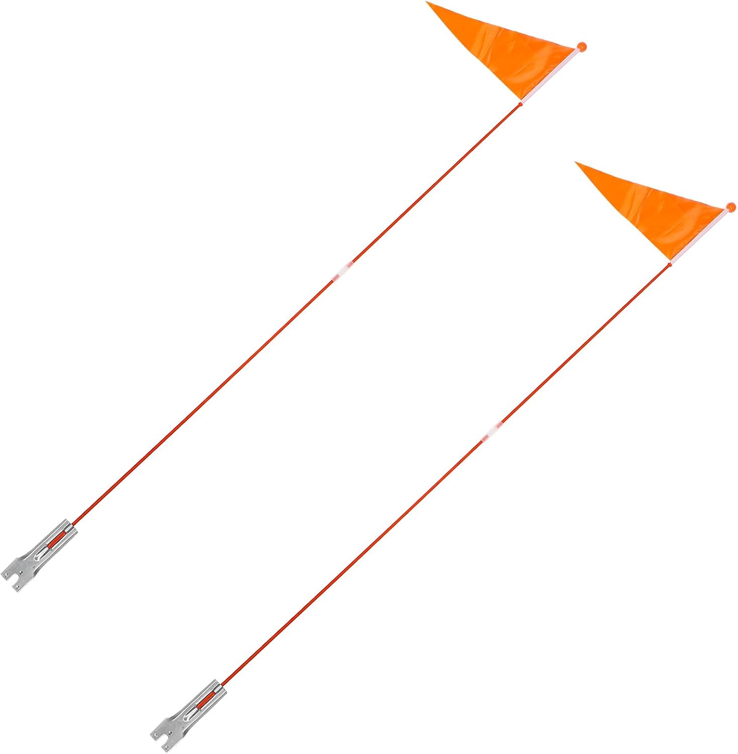 2Pcs Durable Bike Safety Flag Lightweight Cycling Warning Flags with Poles for Bicycles Easy to Install and Color for Visibility