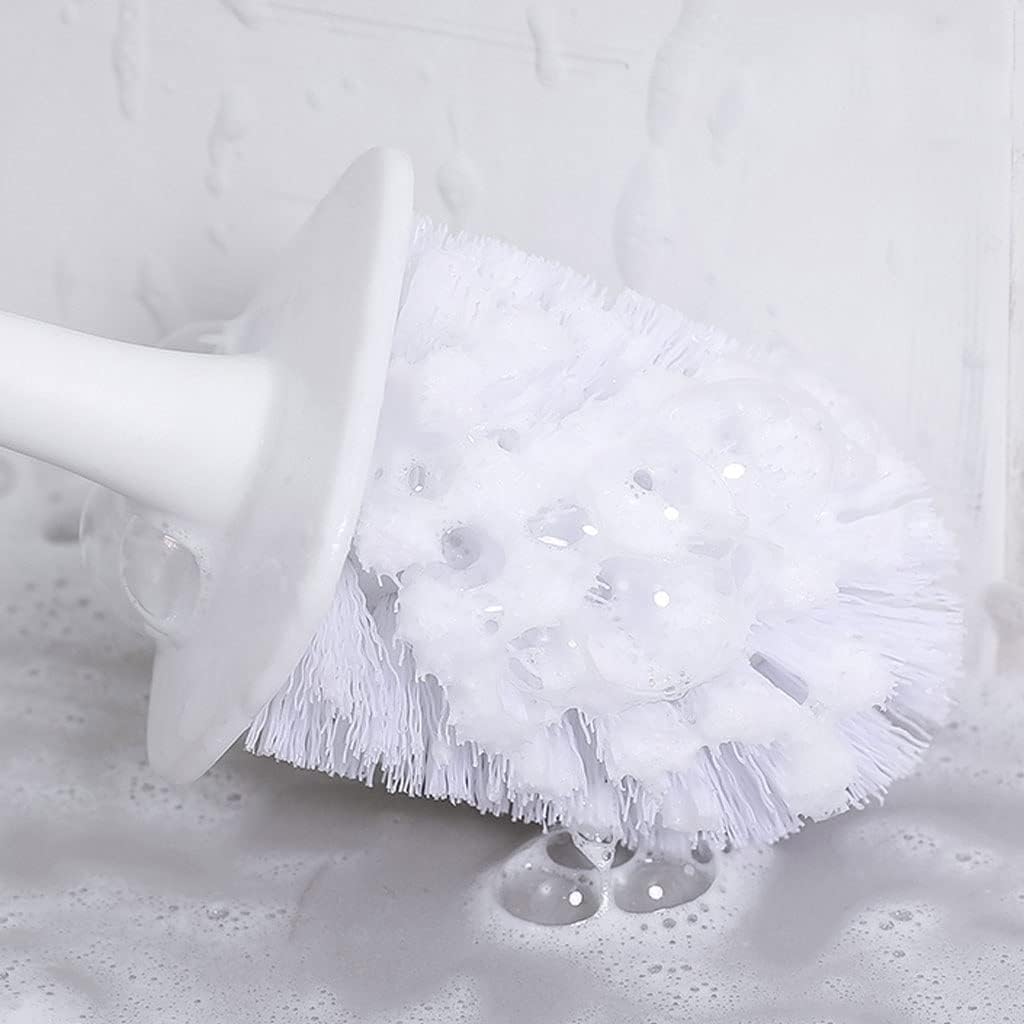 Toilet Brush Holder Long Handle Wall-Mounted Toilet Brush Holder Simple Design Toilet Brush Household Bathroom Dead Corner Cleaning Toilet Brush Set Toilet Brush Holders(A)