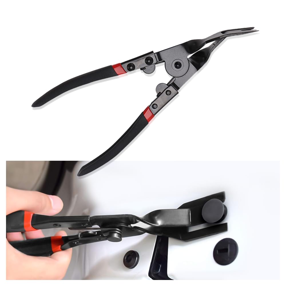 Panel Clip Removal Pliers,Downforce Type Car Clip Removal Tool Panel Clip Pliers with Thickened Handle,Universal Auto Trim Removal Tool Fits Various Size Fasteners