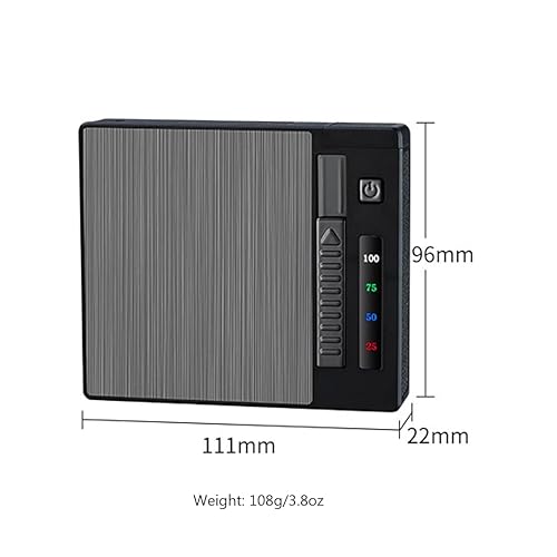 Miniatura 9 de Ambrogio.L 20 cigarrillos regulares casocaja con encendedor de arco a prueba de viento con pantalla de alimentación USB recargable, sin llama, a