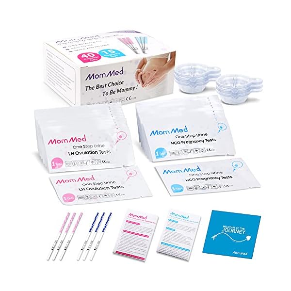 MOMMED Ovulationstest Kit HCG15-LH40, 15 Schwangerschaftstests und 40 Ovulationstests mit 55 Urinbechern Zuverlässiger… – Bild 8
