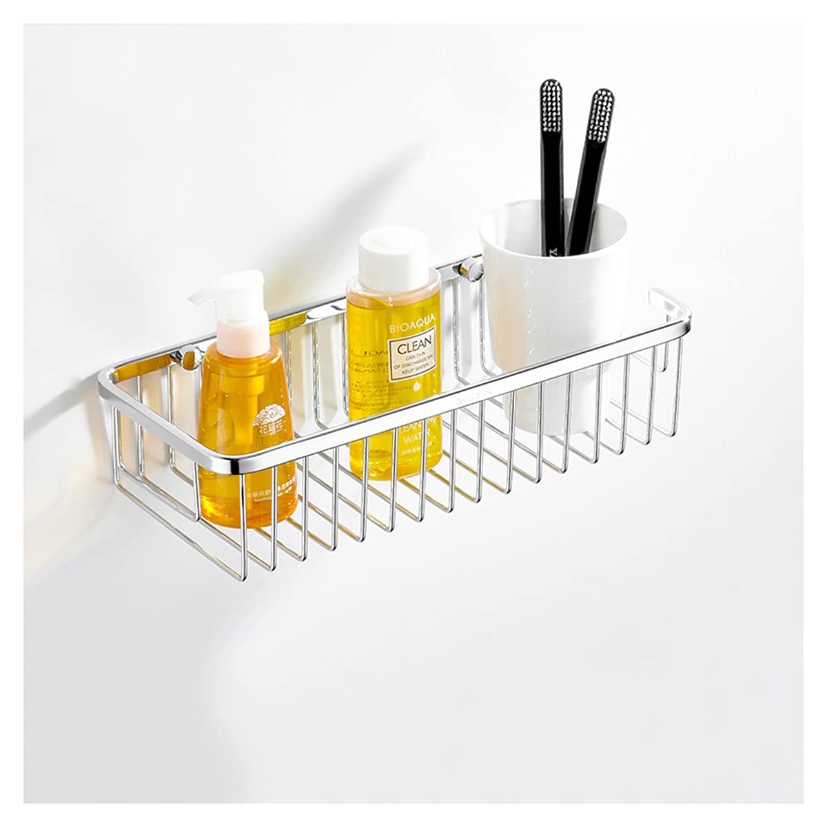 ZTBH Bathroom Shelves Bathroom Accessories 30-50cm Modern Silver Bathroom Corner Shelves, Wall Shelf Shower Bath Storage Rack Bathroom Organizer (Color : 30cm)