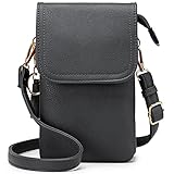 【Fashion Crossbody Struktur】: Spezielles Dreifach Fächer Design--Frontklappe mit magnetischem Druckknopf für mittlere doppelte Haupttaschen mit unserem SBS Reißverschluss. 4-Karten-Steckplätze+1 Reißverschlusstasche auf der Rückseite für den Bedarf. Unsere Crossbody Handytasche Geldbörse enthält einen goldenen Schlüsselring, der es Ihnen erleichtert, Ihre Schlüssel zu befestigen.