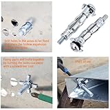 10 pcs Hollow Wall Fixings Anchor，Plasterboard Fixings Heavy Duty Screws Assortment,Plugs for Plasterboard, Drywall, Brick, Wood Doors, Thin Metal,Concrete,Masonry - Image 4