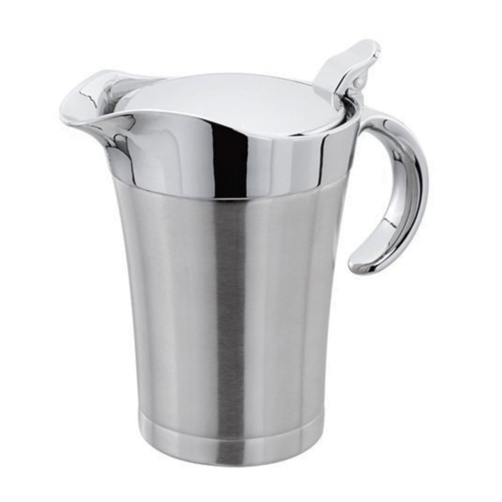 Durable Metal Gravy Server with Lid Stainless Steel 500/750ml Leak-proof Double Insulated Sauce Pot Food Grade Container for Cream Salad Dressing L