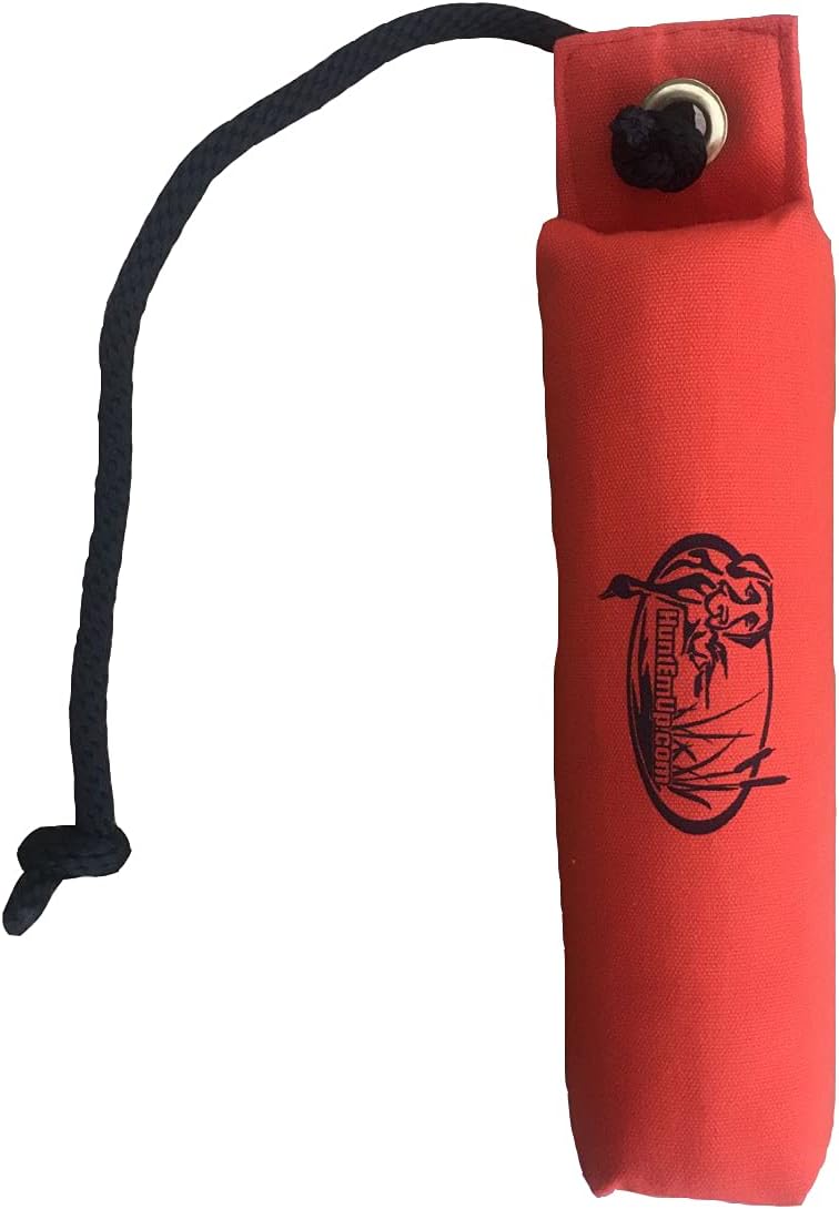 Dog Bumpers Canvas Training Dummy - Weighted Retrieving Bumper for Easy Long Distance Throwing - Highly Visible GunDog Gear - Orange