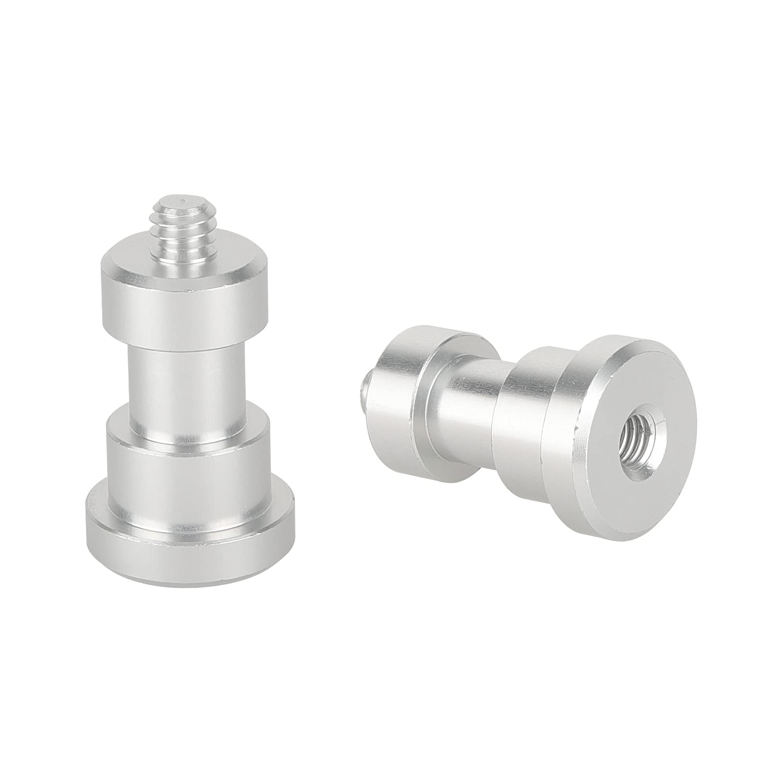 CAMVATE M8 Naar 1/4 Inch Schroefadapter (2 Stuks) – Roestvrij Staal, Met Kartelranden Voor Stevige Grip, Geschikt Voor Camera-accessoires