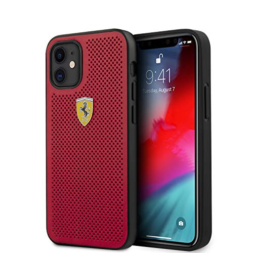 Ferrari FESPEHCP12SRE on Track Coque perforée pour iPhone 12 Mini 5,4" Rouge