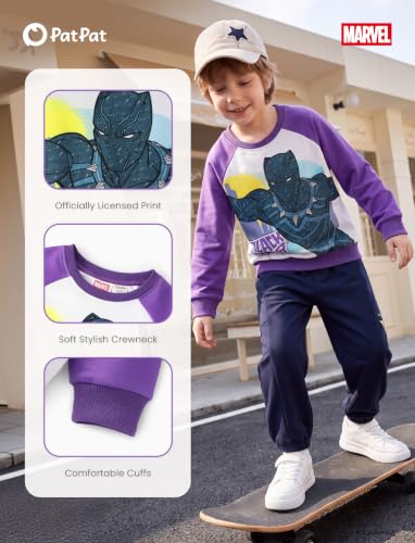 Disney Boys Long Sleeve Purple Pullover Black Panther Sweatshirt 3-4 Years - image 7