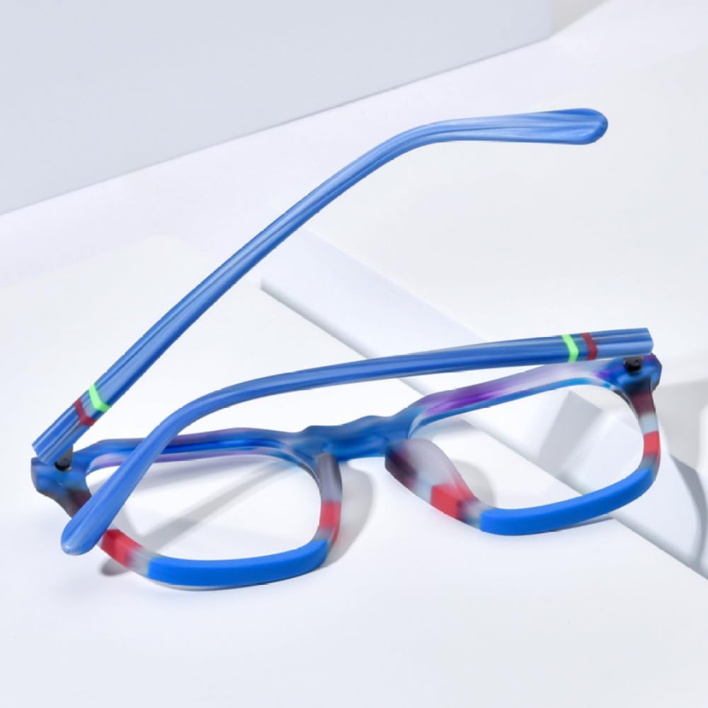 MUTYNE Montura de gafas de acetato mate para hombre, anteojos cuadrados Retro coloridos para mujer, gafas