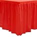 Party Essentials 2908 Plastic Table Skirt, 96" Length x 29" Width, Red (Case of 6)