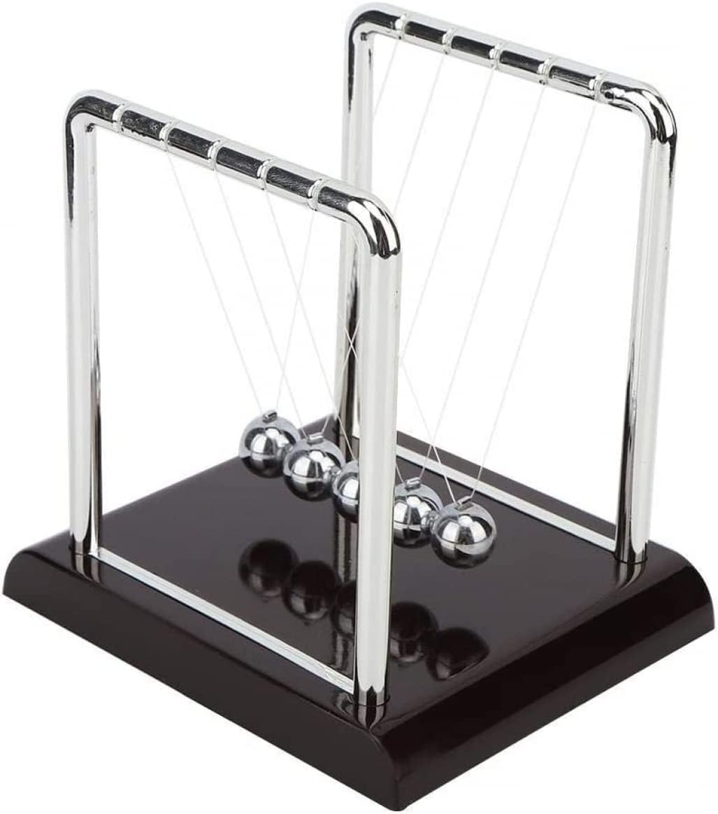 Goodern Newtons Cradle Pendulum,Newtons Cradle Balance Balls with Base,Perpetual Motion Desk Toy,Metal Ball Pendulum,Fun Science Physics Learning Desk Toys,Swinging Kinetic Balls for Office Decor