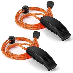 Hipat Emergency Whistle, Super Loud Safety Whistle with Lanyard, Ideal for Kayaking, Boating, Swimming, Water Survival, Hiking, Camping, Climbing