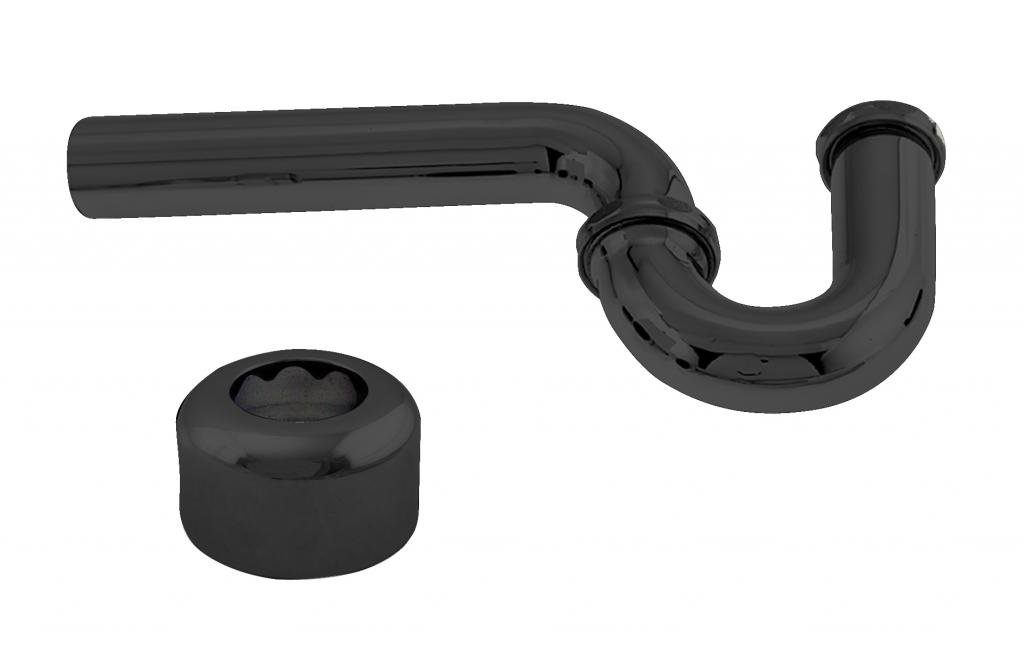 Westbrass D401-1-62 1-1/4" 17 ga. Brass P-Trap with High Box Flange, Matte Black