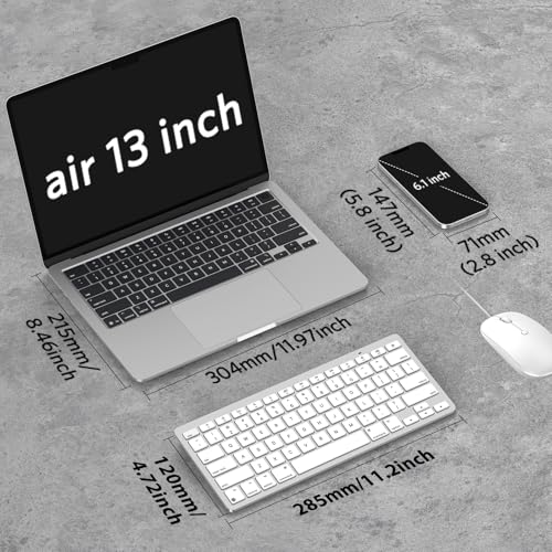 OMOTON Wireless Keyboard for Mac, Bluetooth Keyboard for Mac - No Number Pad, Compact Travel Design for Coffee Shop, Home Office, macOS Function Keys, Compatible with MacBook Pro/Air/iMac, Silverwhite - Image 4