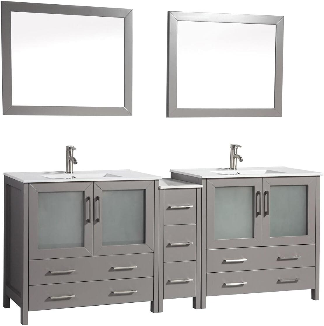 Amazon.com: ARIEL Stafford M085D-WHT 85" Inch Double Sink Bathroom ...