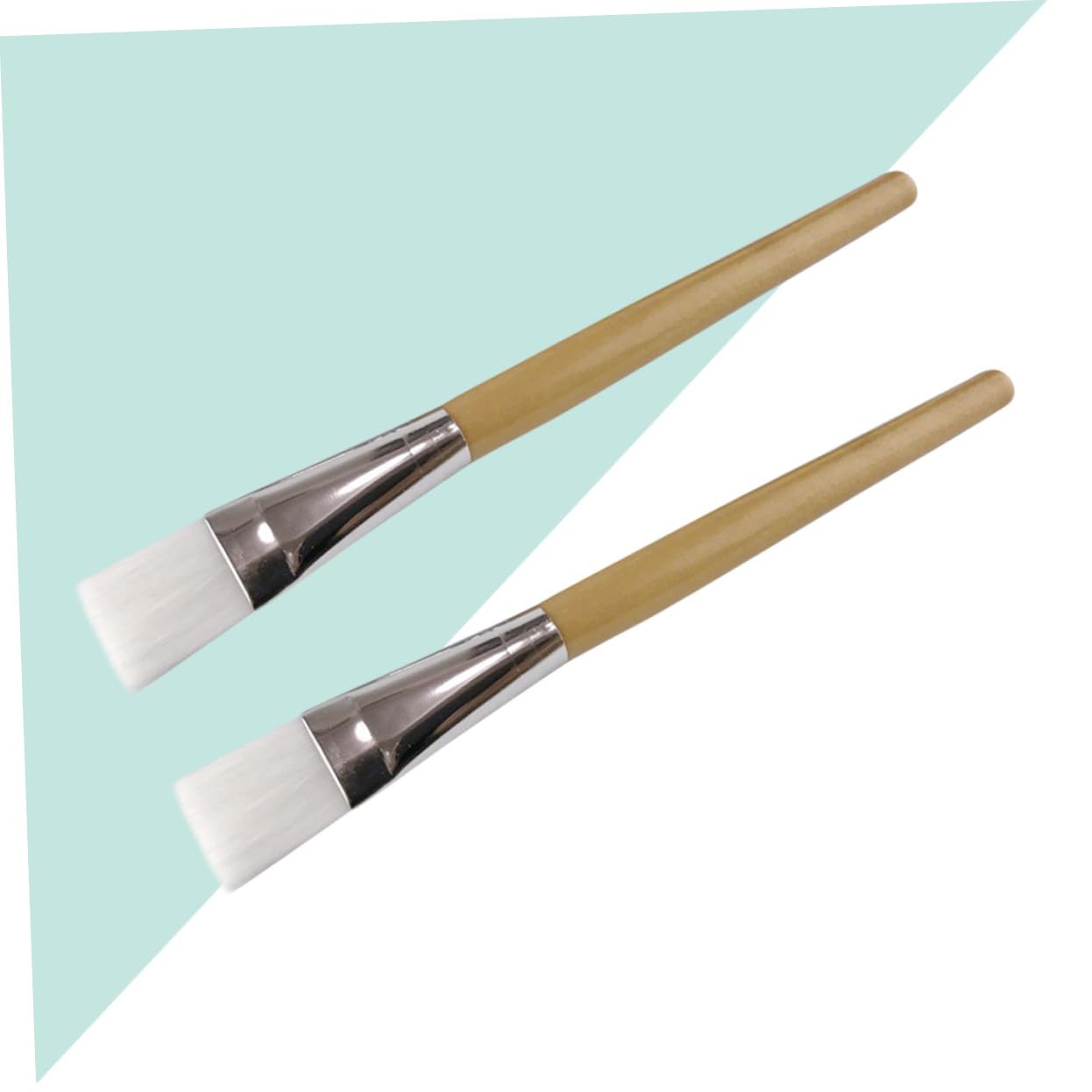 2Pcs Wooden Handle Mask Brush for Women DIY Facial Treatment image 4