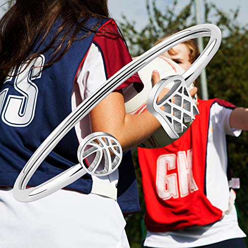 CHOORO Silver Basketball Rim and Net Bracelet Bangle Basketball Jewelry Gift for Basketball Lovers Team Sport Gift3