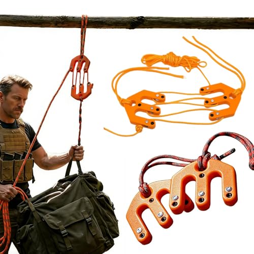 Block and Tackle Pulley System - Outdoor Gear Hoisting Suitable for Field and Solo Hunting