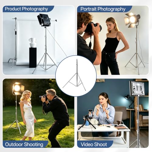 Image of WELLMAKING 12.5ft Light Stand Stainless Steel for Photography Video Studio