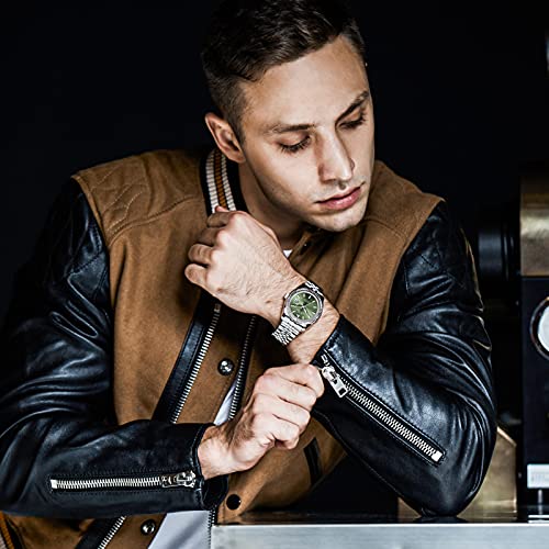 Image of BUREI Men's Classic Luxury Watch Stainless Steel Waterproof Machine Watch Fashion Double Watches Date Sapphire Crystal
