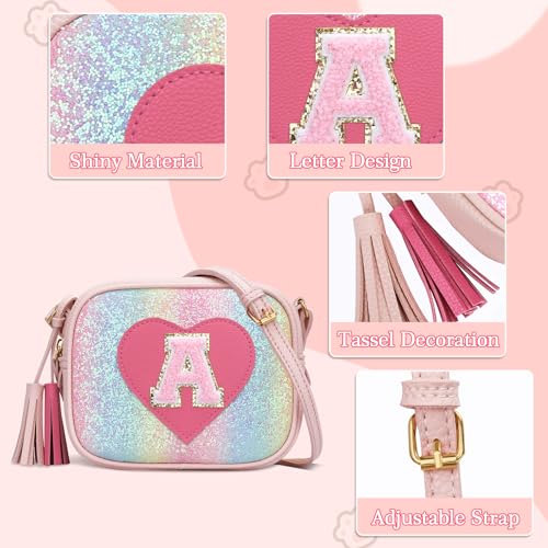 Image of KKXIU Birthday Gifts for Girls Initial Toddler Purse Cute Kids Crossbody Bag