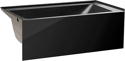 Miniatura 15 de Fine Fixtures Acrílico, bañera de fibra de vidrio con delantal integral frontal en blanco brillante, drenaje a mano derecha, 48 x 32 pulgadas