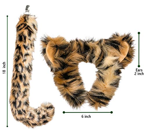 Wildlife Tree Plush Snow Leopard Ears Headband and Tail Set for Snow