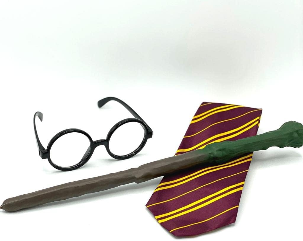 Dreamzfit Wizard School Costume Set for Kids, Magician Fancy Dress Outfit with Tie, Glasses - Image 4