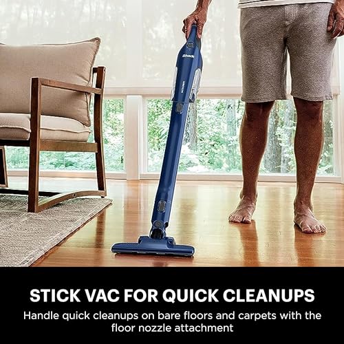 Image of Shark UltraCyclone 2-in-1 Cordless & Handheld Vacuum | 2.8 lb Ultra-Lightweight | Car & Home | Washable Filter | XL Dust Cup | Crevice Tool & Scrubbing Brush | Blue | CH964AMZ