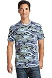 Port & Company Core Cotton Camo Tee L Woodland Blue Camo