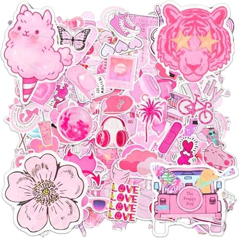 AUAUY 100 Pieces Scrapbooking Stickers, Rose Series Stickers, Inspirational Reading Waterproof Stickers, Suitable for Books, Diaries, Cards, Laptops, Luggage Cover