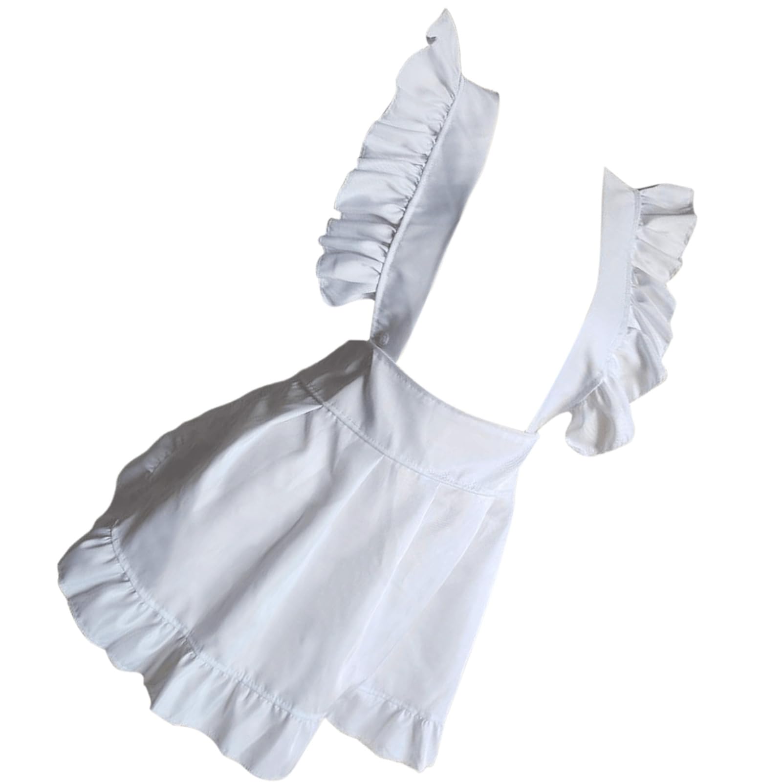 ROYJJ Ruffled White Aprons Women Waist Aprons Maid Cosplay Costume Half Apron Maid Cosplay Apron Cooking Waist Apron French Maid Apron