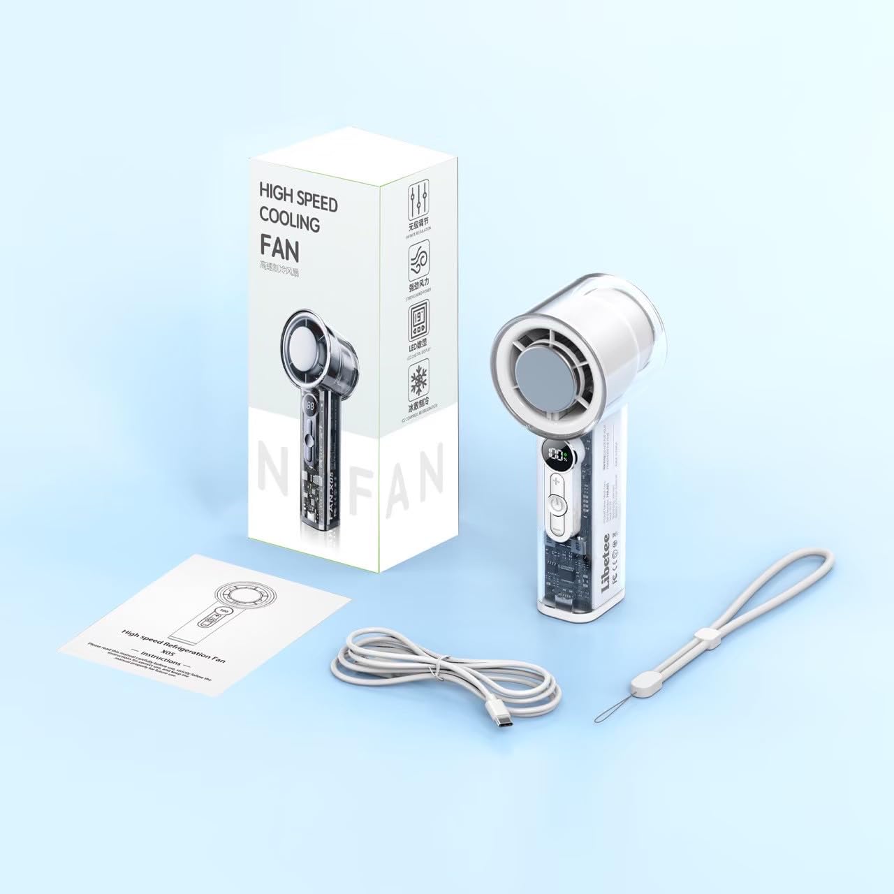 Amazon | Libetee 爆風ハンディファン 携帯扇風機 スケルトン デザイン