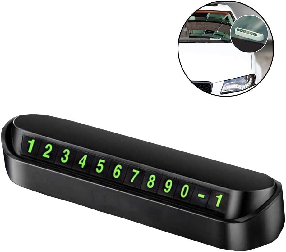 Ftand Night Luminous Hidden Car Temporary Parking Card, Creative Hidden Mobile Phone Number Plate for Automotive Interior Accessories