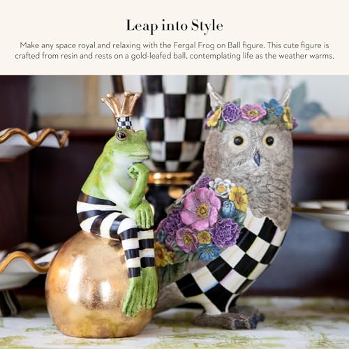 Image of MACKENZIE-CHILDS Resin Frog Figurine, Fergal Frog on Ball