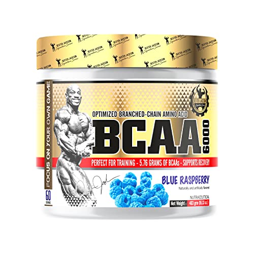 Image of Dexter Jackson BCAA 6000 | Blue Raspberry Flavor | 60 Servings, 463g - Advanced Branched-Chain Amino Acid Formula for Optimal Muscle Recovery