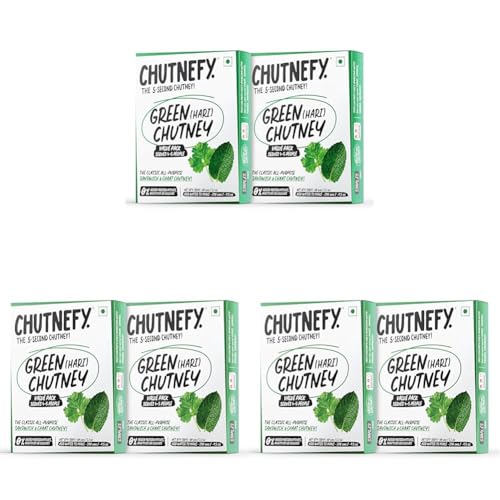 Image of Chutnefy Freeze-Dried Green (Hari) Chutney Mix | 60g Freeze-Dried Instant Dry Mix | Just Add Water to Make 4-5 Servings (270 g) Each | 2 x 60g | 0% Preservatives or Additives (Pack of 3)