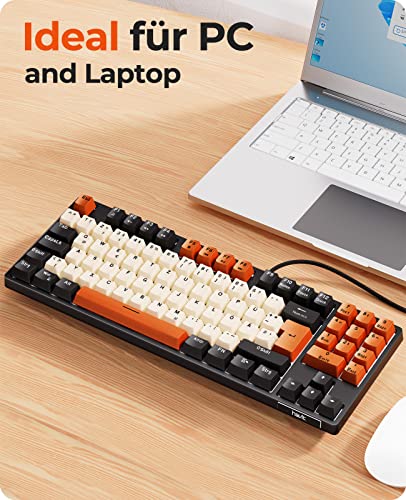 havit Mechanische Tastatur 90 Tasten Kabelgebundene Gaming Tastatur mit Buntes PBT Höhen Tastenkappen Red Switch QWERTZ Kompaktem Tastatur mit Nummernblock für PC Gamer - Image 7