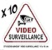 Produktbild Camera Video Überwachung Set 10 Aufkleber Sticker 10 x 10 cm Warnung Warndreieck